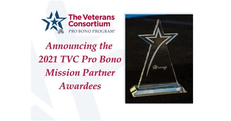 the veterans consortium pro bono program announces the 2021 pro bono mission partner awardees