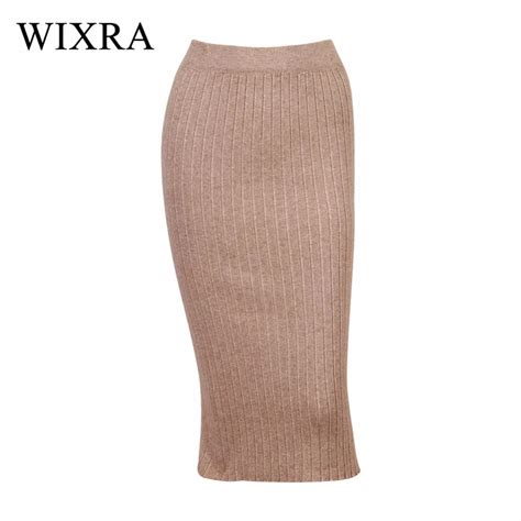 Wixra Basic Skirts 2018 Spring Autumn Long Pencil Skirts Women Sexy