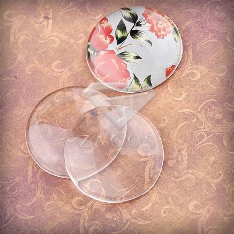 3pcs 40x40x8mm Clear Glass Flat Round Cabochons Supplies For Jewelry Accessories Flatback Gc0007