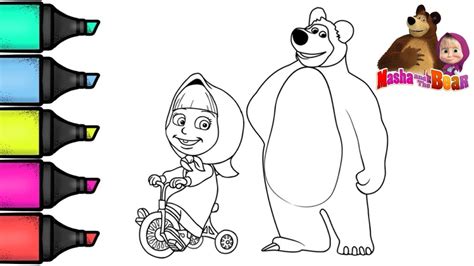 Masha And The Bear Coloring Masha Coloring Page Coloring Videos Coloring Mashaandthebear