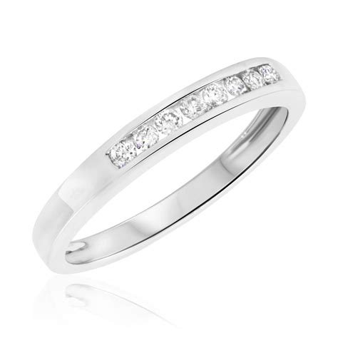 Browse our range of stunning engagement jewellery at michael hill evermore wedding band with 0.20 carat tw of diamonds on 10ct white gold. 15 Best of White Gold Womens Wedding Bands