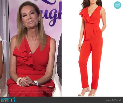 Wornontv Kathies Red Ruffled Jumpsuit On Today Kathie Lee Ford