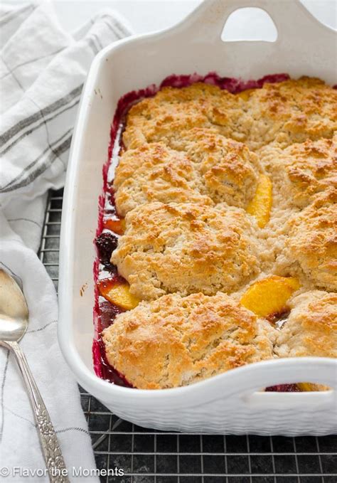 Fresh Peach Blackberry Cobbler Flavor The Moments