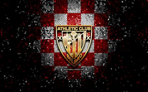 Download Wallpapers Athletic Bilbao Fc Glitter Logo La Liga Red