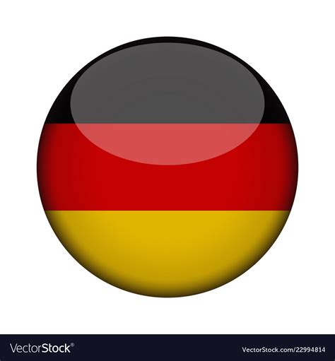 Germany Flag In Glossy Round Button Of Icon Vector Image