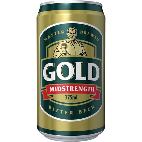 Woolworths Gold Mid Strength Lager Can 375ml Woolworths