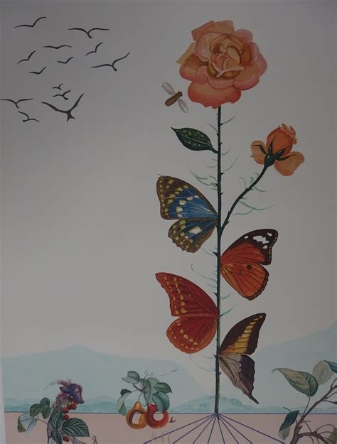 Salvador Dali Flordali Ii The Pink Butterfly 1981 Original Signed
