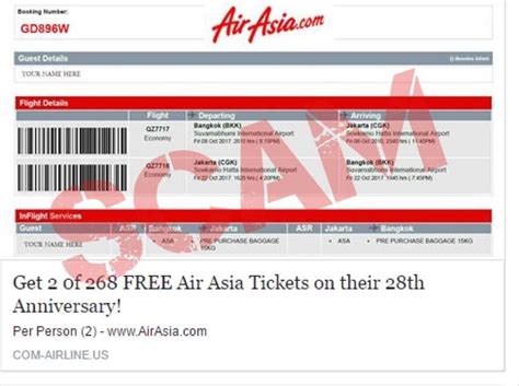 Pesan tiket pesawat air asia dengan mudah dan nyaman serta bandingkan harga tiket air asia dengan tiket pesawat lainnya di traveloka. Scam Alert: Beware of Free Tickets Scams using AirAsia ...