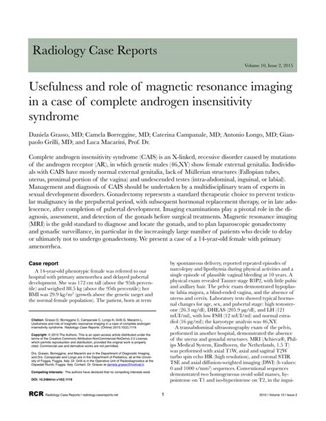 Pdf Usefulness And Role Of Magnetic Resonance Imaging In A Case Of Complete Androgen