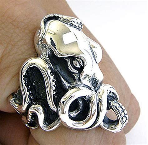 Giant Octopus Ring Sterling Silver Octopus Ring Tentacle Ring