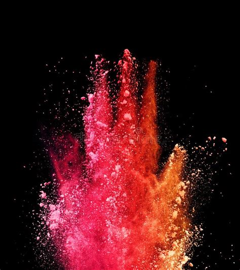 Explosion Of Colored Powder On Black Background Stock Image Image Of