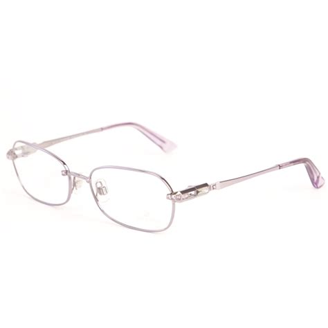 swarovski women s crystal accent metal eyeglass frames sw5002 54mm lilac