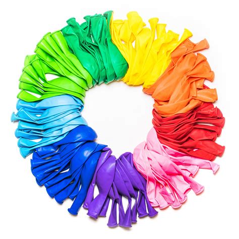 Dusico Balloons Rainbow Set 100 Pack 12 Inches Assorted Bright