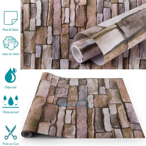 3d Stone Wallpaper Self Adhesive Contact Paper Brick Peel And Stick