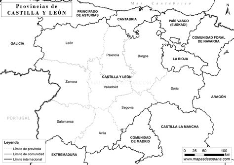 Mapa De Castilla Y León En Blanco