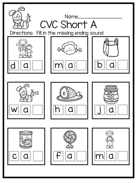 cvc missing  sound worksheets cvc worksheets cvc phonics