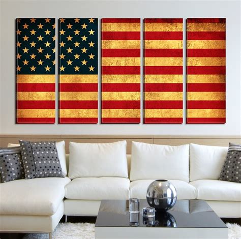 American Flag Extra Large Canvas Wall Art Print For Home