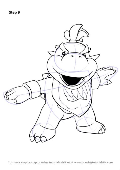 Step By Step How To Draw Bowser Jr From Super Mario