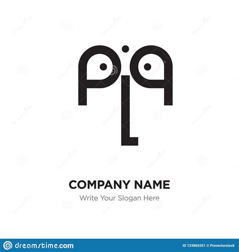 Abstract Letter Plp Logo Design Template Black Alphabet Initial Stock Vector Illustration Of