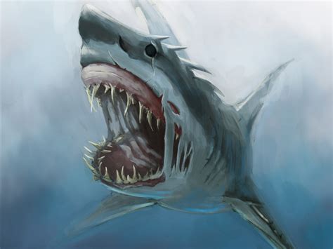 Sea Monsters Shark Drawing Wallpapers Hd Desktop And Mobile Backgrounds