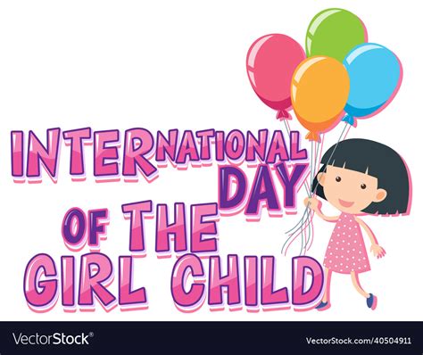 International Day Of Girl Child Poster Design Vector Image