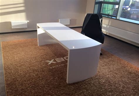 artificial stone white office desk long office table design