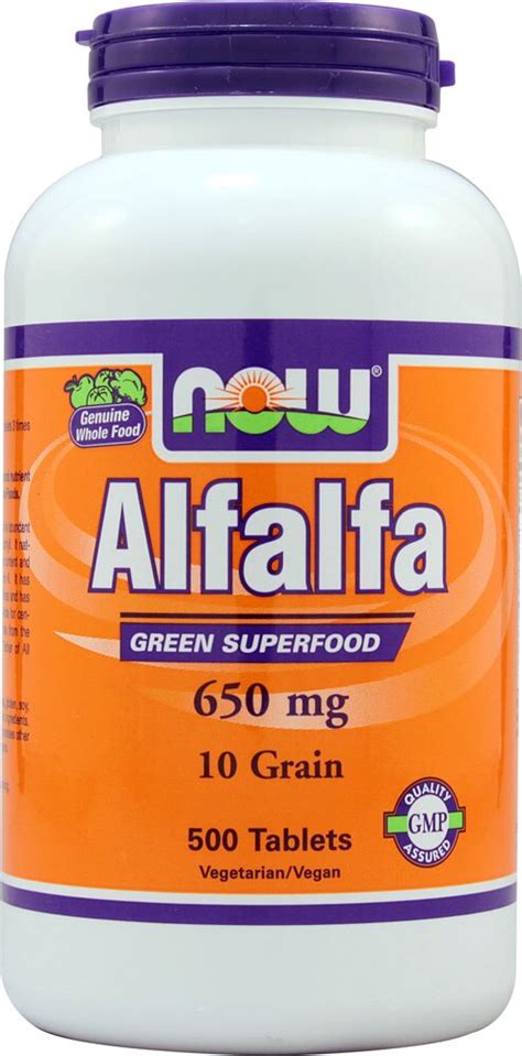 Now Alfalfa 650 Mg 500 Tablets Vitacost