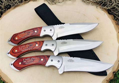 Set Of 3 Groomsmen Ts Custom Engraved Hunting Knives And Etsy