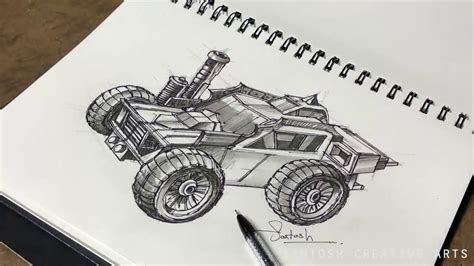 Sci Fi 3d Car In 2 Point Perspective Drawing Youtube