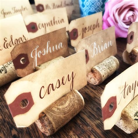 Classic Place Card Holder | Place card holders wedding, Wine cork place card holder, Place card 
