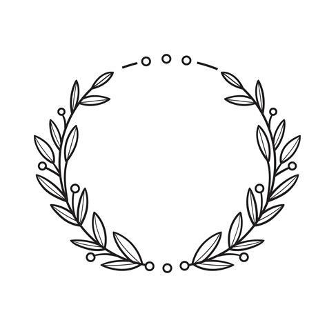 Vector Isolated Circle Floral Frame Line Art Illustration 7524320