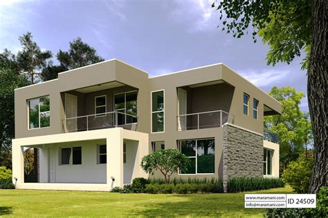 Such homes provides plenty of square footage , with enough and more spaces. 4 bedroom modern house plan - ID 24509 - House Plans by ...