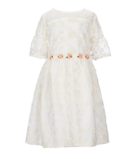 Laura Ashley Little Girls 2t 6x Embroidered Lace Overlay A Line Dress