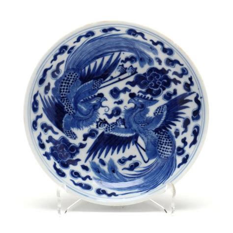 A Chinese Porcelain Blue And White Phoenix Dish Lot 2038 English