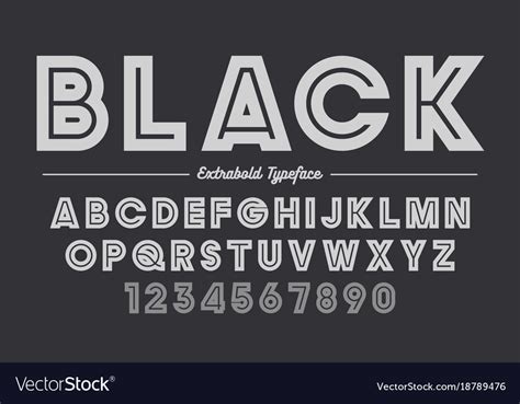 Extra Bold Decorative Bold Font Design Alphabet Vector Image
