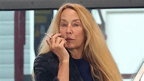 Jerry Hall 67 Shows Off Her Natural Beauty Makeup Free While Puffing