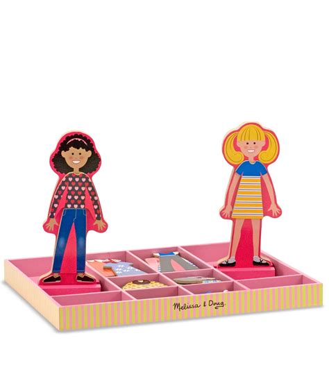 Melissa And Doug Abby And Emma Magnetic Wooden Dress Up Dolls