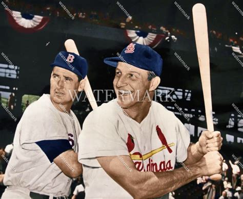Dj335 Ted Williams Stan Musial Cardinals Red Sox Lefties Colorized