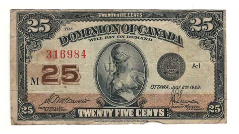 1923 Canada 25 Cent Note