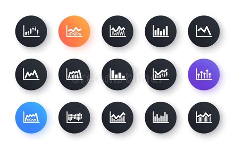 Charts And Graphs Icons Candlestick Graph Infochart And Report