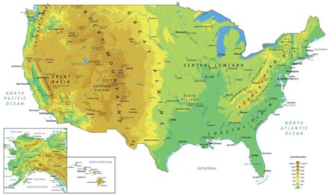 Geographical Map Of The United States Of America Us States Map