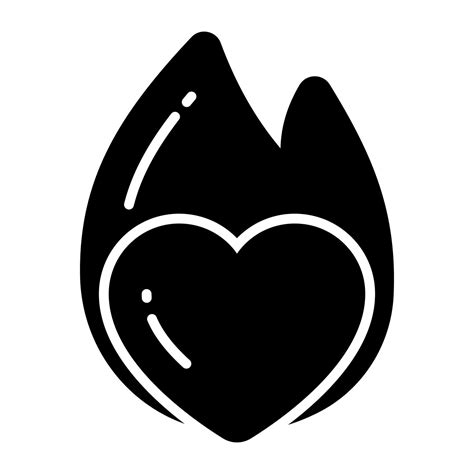 fire flame with heart denoting love passion vector icon 17770099 vector art at vecteezy