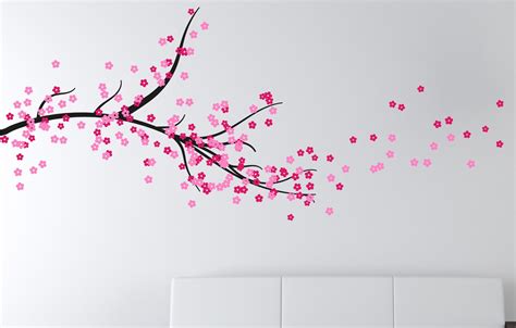 Cherry Blossom Tree Painting On Wall