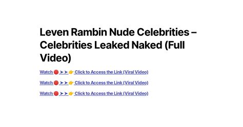 leven rambin nude celebrities celebrities leaked naked full video