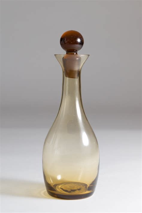 Amber Glass Decanter Liquor Bottle Honey Coloured Sleek Bubble Wine Decanter With Stopper Mid