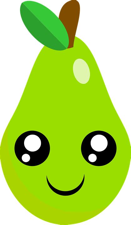 Pear Cute Kawaii Free Vector Graphic On Pixabay