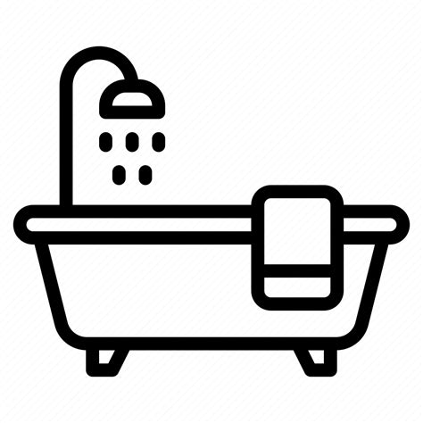 Bathtub Bath Bathroom Washing Shower Icon Download On Iconfinder