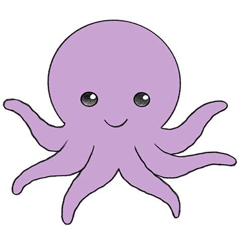 Easy Octopus Drawing For Kids