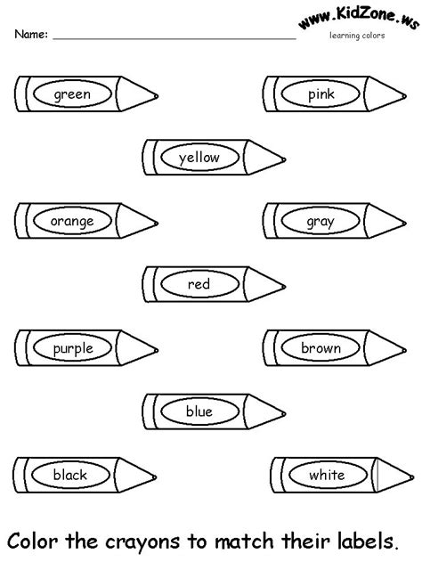 Review Crayons Color Worksheets For Preschool Preschool Worksheets