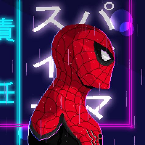 Spider Man Far From Home Pixel Art Spiderman Pixel Art Marvel